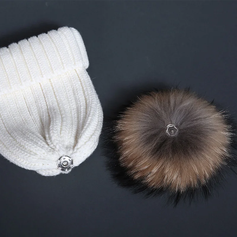 Russianknitted Кепки блестящими стразами женские головные уборы Skullies Beanies cap Top помпоном
