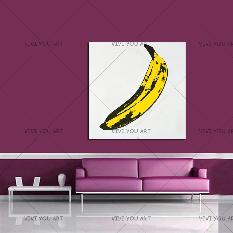 Ручная роспись Энди уокбол банан холст 100% ручная масляная живопись кухонный