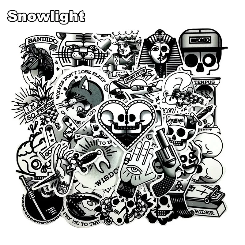 

10/29 pcs/set Restore Black And White Horror Sticker Graffiti Jdm Cool Stickers For Skate Laptop Bike Helmet Diy Sticker