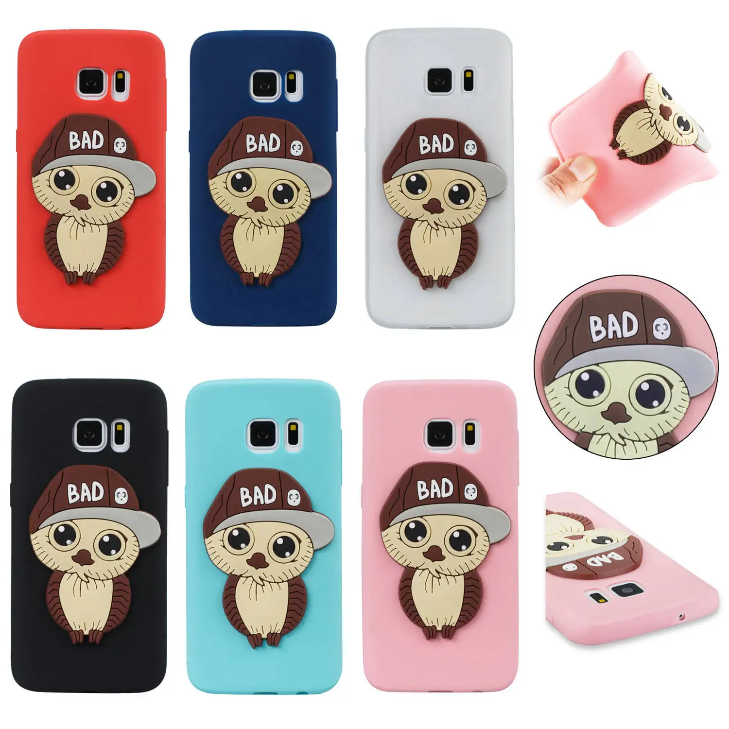 С узором в виде совы для samsung s7 чехол силиконовый Мрамор телефона Galaxy роскошный