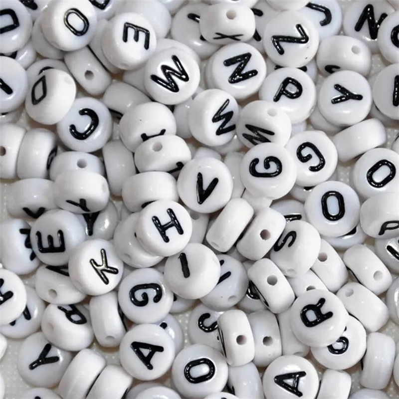 200 шт. акриловые Круглые бусины с цифрами буквы для детей материалы рукоделия