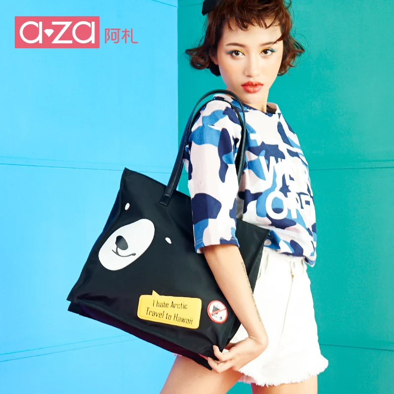 Аза азаза 2016 новых женщин белый медведь кафе прекрасный нейлон супер свет одно