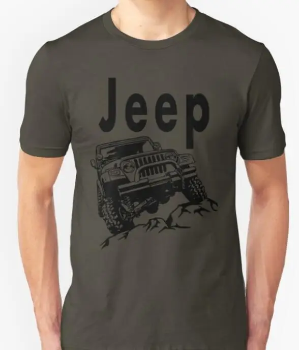 Армейский зеленый Jeep Off Road/футболка для мужчин Jeep Cherokee Rubicon Off Road Adventure Car, хит, летние мужские Забавные футболки - Цвет: Армейский зеленый