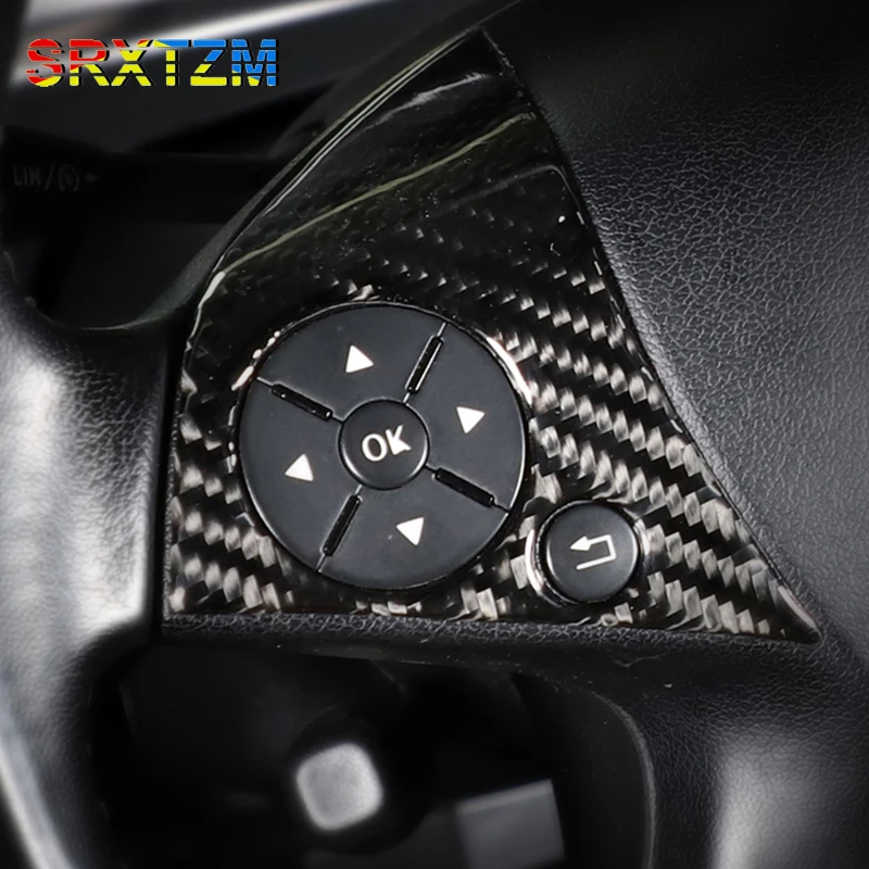 

SRXTZM Car Interior Accessories Carbon Fiber Steering Wheel Buttons Frame Cover Sticker For Mercedes Benz W204 C Class 2007-2010