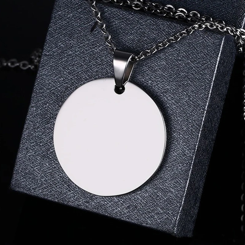 Настраиваемая гравировка из нержавеющей стали круглая бирка для собаки кулон