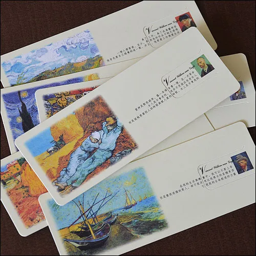 6 sheets / sets Send teachers classmates Cute birthday gifts Creative classical Van Gogh bookmarks