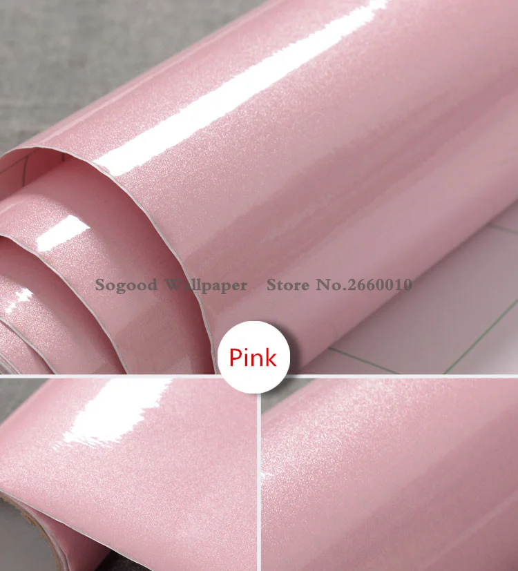 PEARL Pink Красочные DIY декоративные ПВХ самоклеющиеся обои стикер мебель наклейка для ремонта кухонный шкаф стол водонепроницаемая пленка - Цвет: PEARL Pink