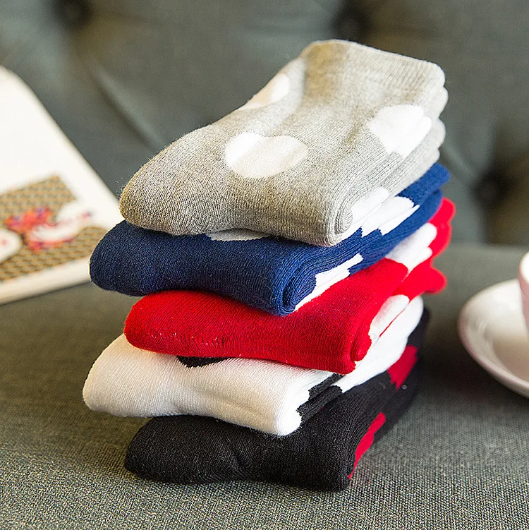10 Пар/лот Японская осень толстый хлопок женщин носки досуг простой Горошек Терри