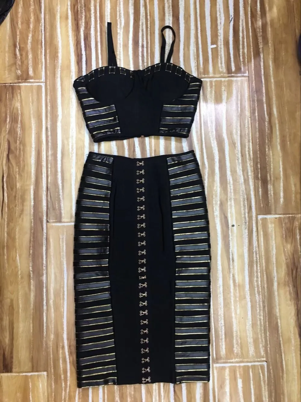 Элегантные высококачественные пикантные женские черные без бретелек комплект