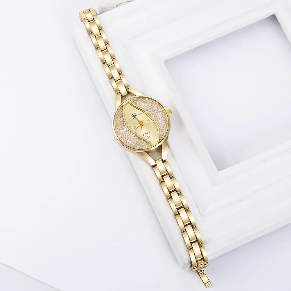 Женские часы с браслетом браслет из нержавеющей стали аналоговые кварцевые