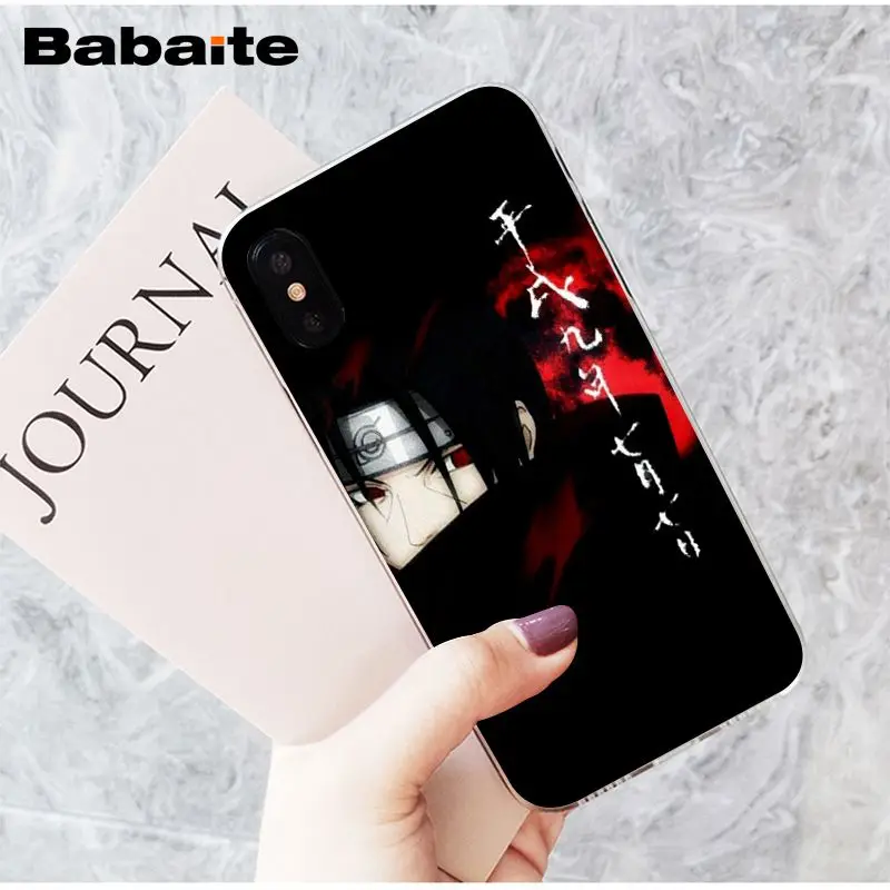 Babaite Naruto Itachi Uchiha японский приход Прозрачный чехол для телефона для iPhone X XS MAX 6 6S 7 7plus 8 8Plus 5 5S XR