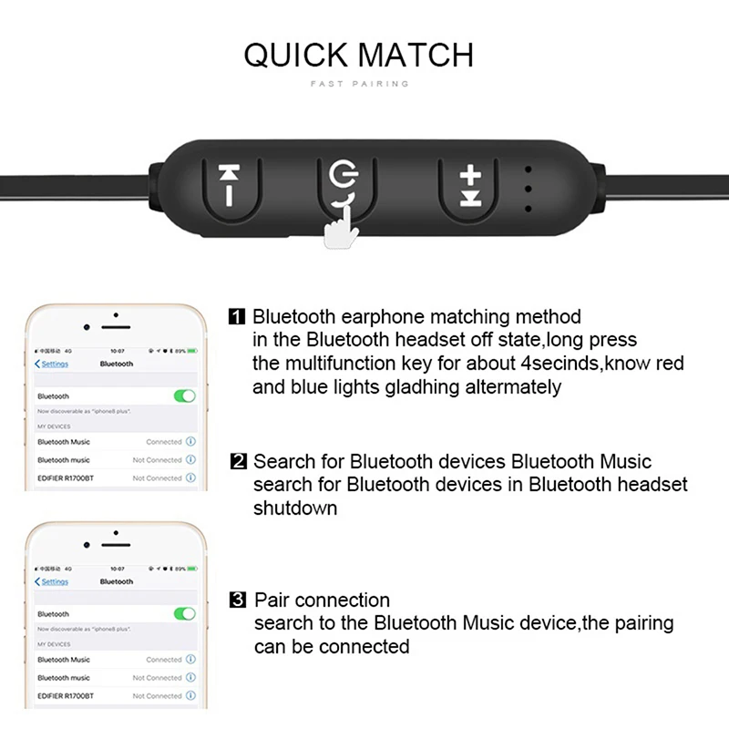 Спортивные Беспроводные наушники Teamyo Bluetooth гарнитура с микрофоном для huawei Xiaomi