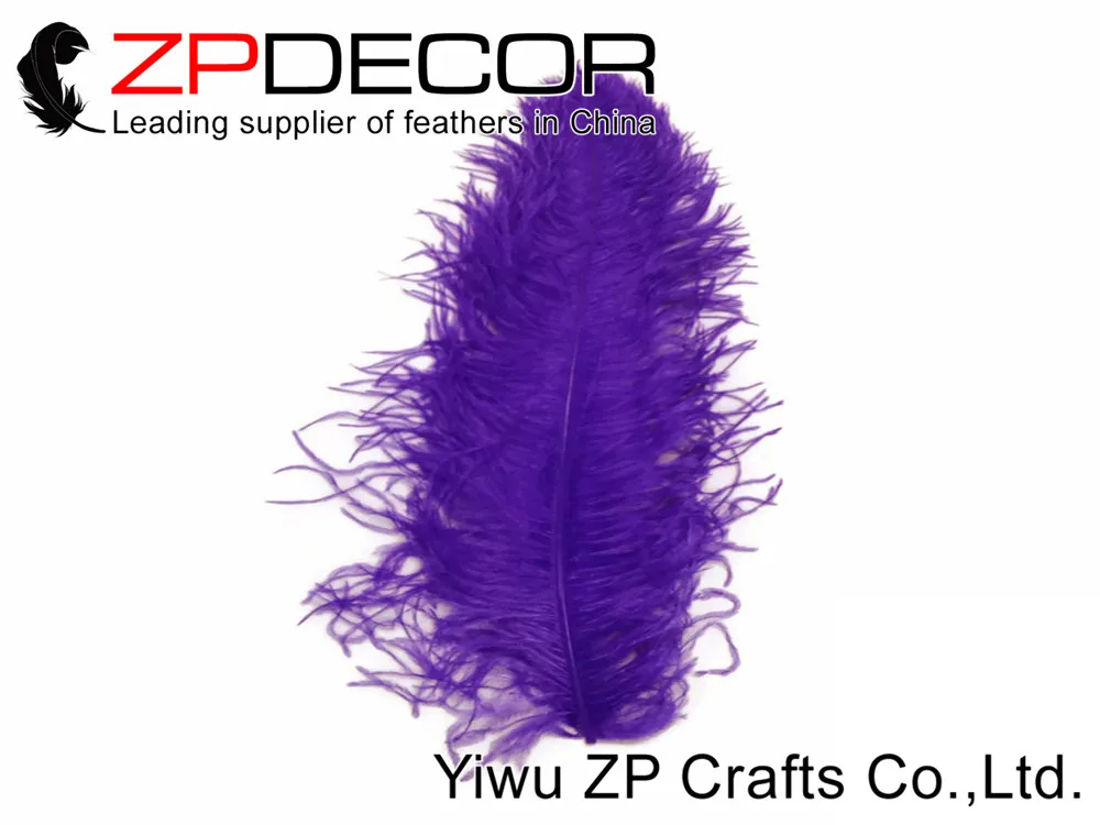 

ZPDECOR Factory Length Range 45cm-50cm(18-20) Purple Color 50pieces/lot TOP Quality Ostrich Feathers for Weeding