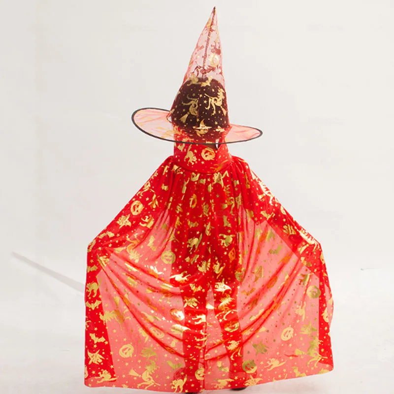 Kids Pumpkin Vampire Cloak Stage Performance Halloween Christmas Party Cosplay Costume Accessories 80cm | Тематическая одежда и