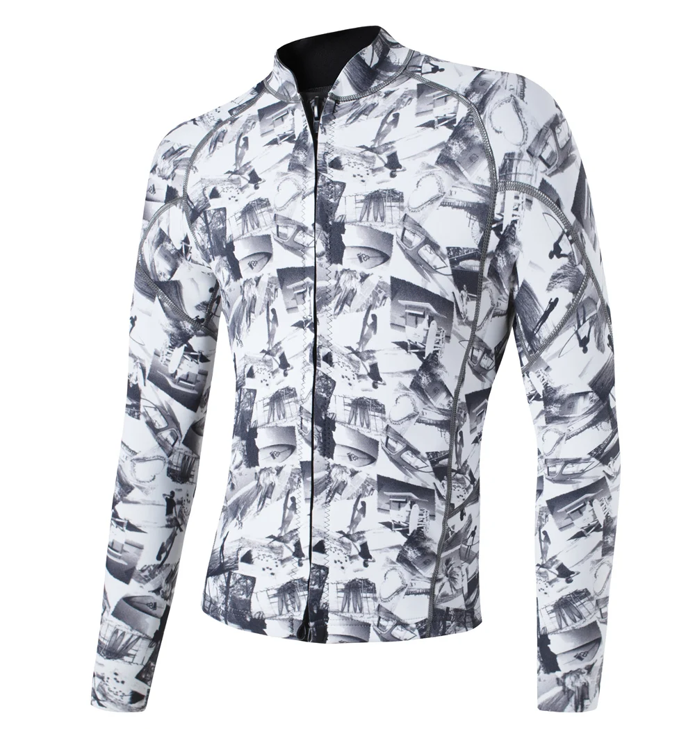 

2mm Neoprene Wetsuit Camouflage Jacket Long Sleeve Surfing Tops