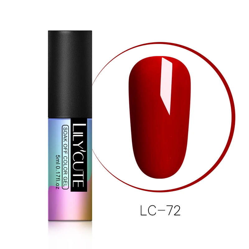 LC-72 LILYCUTE 5 мл бледно-лиловый розовый телесный УФ-лак для ногтей фиолетовая серия длительный чистый лак для ногтей Гель-лак для маникюра - Цвет: LC-72