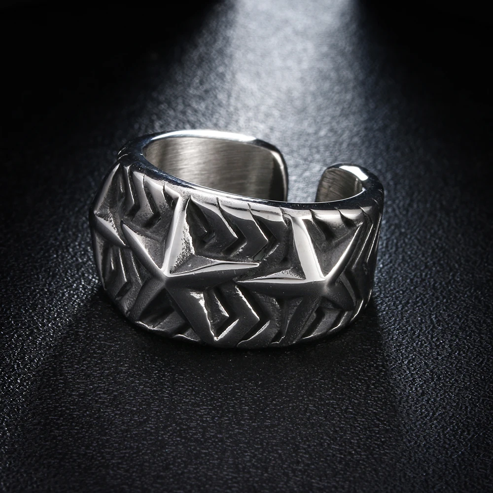 Мужское кольцо из нержавеющей стали для мальчиков Wicca Волшебная Пентаграмма