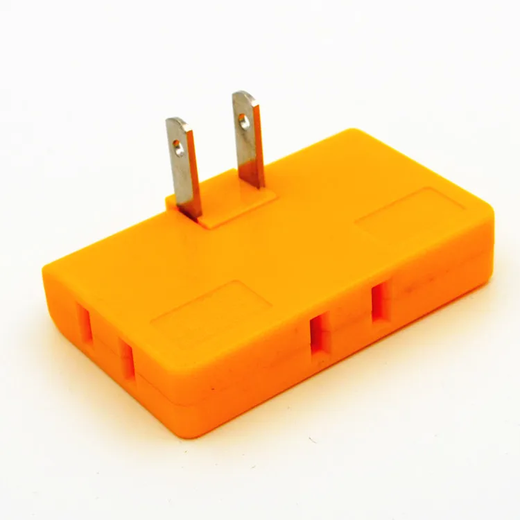 

1Pcs Split 1 Way Outlet into a 3-way Outlet US Plug Charger Converter Orange New