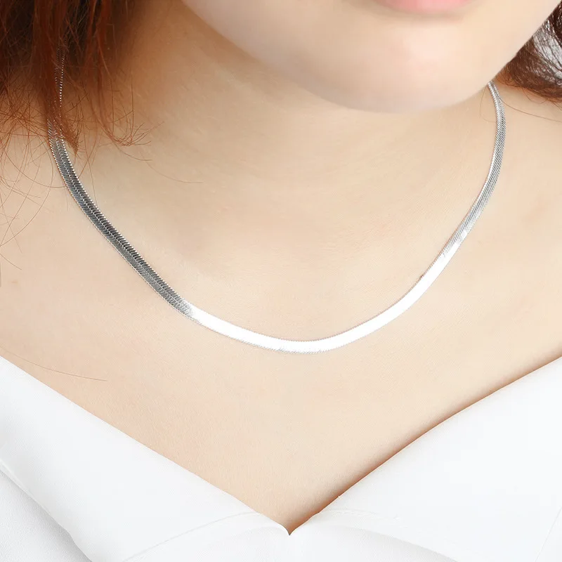 Простой Стиль Посеребренная змеиная цепочка металлический чокер короткое