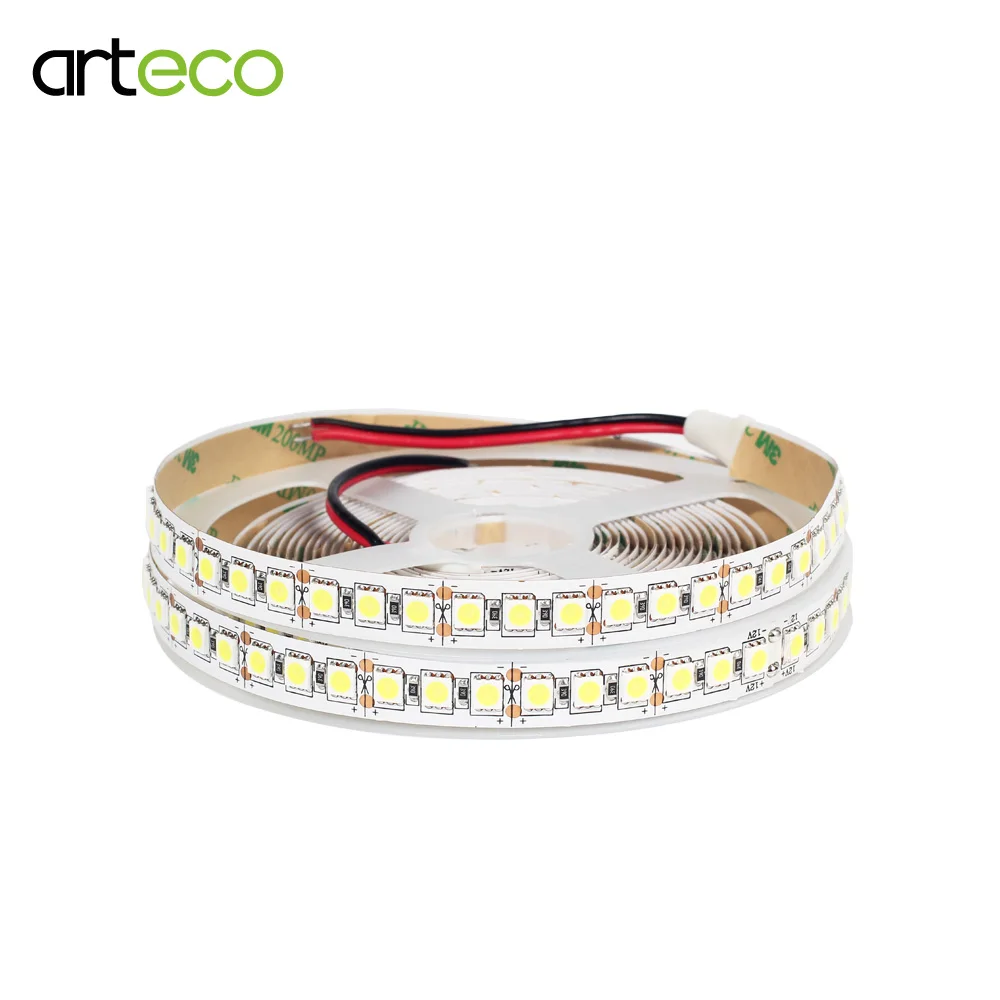 SMD 5050 Светодиодная лента IP20 не Водонепроницаемая DC 12V 5M 600LED 120LED/M Белая теплая