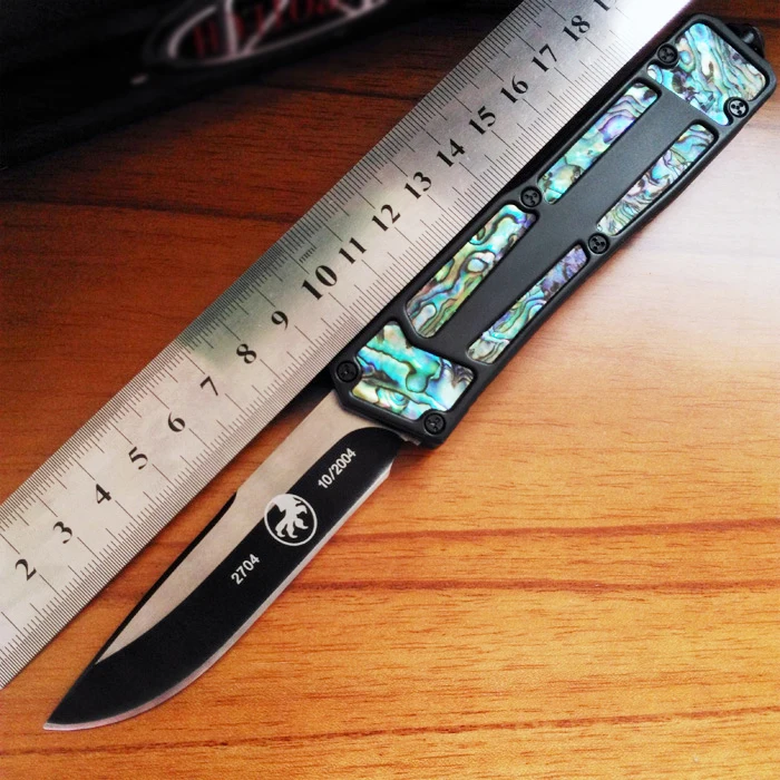 GFAbaShelDropBK Drop point blade нож Abalone Shell черная ручка боевой выживания тактический кемпинг