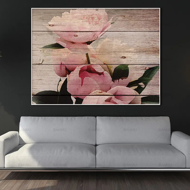 

Canvas painting Wall Art Pictures home decor prints on Flowers and butterflies Wall poster decoration for living room no frame