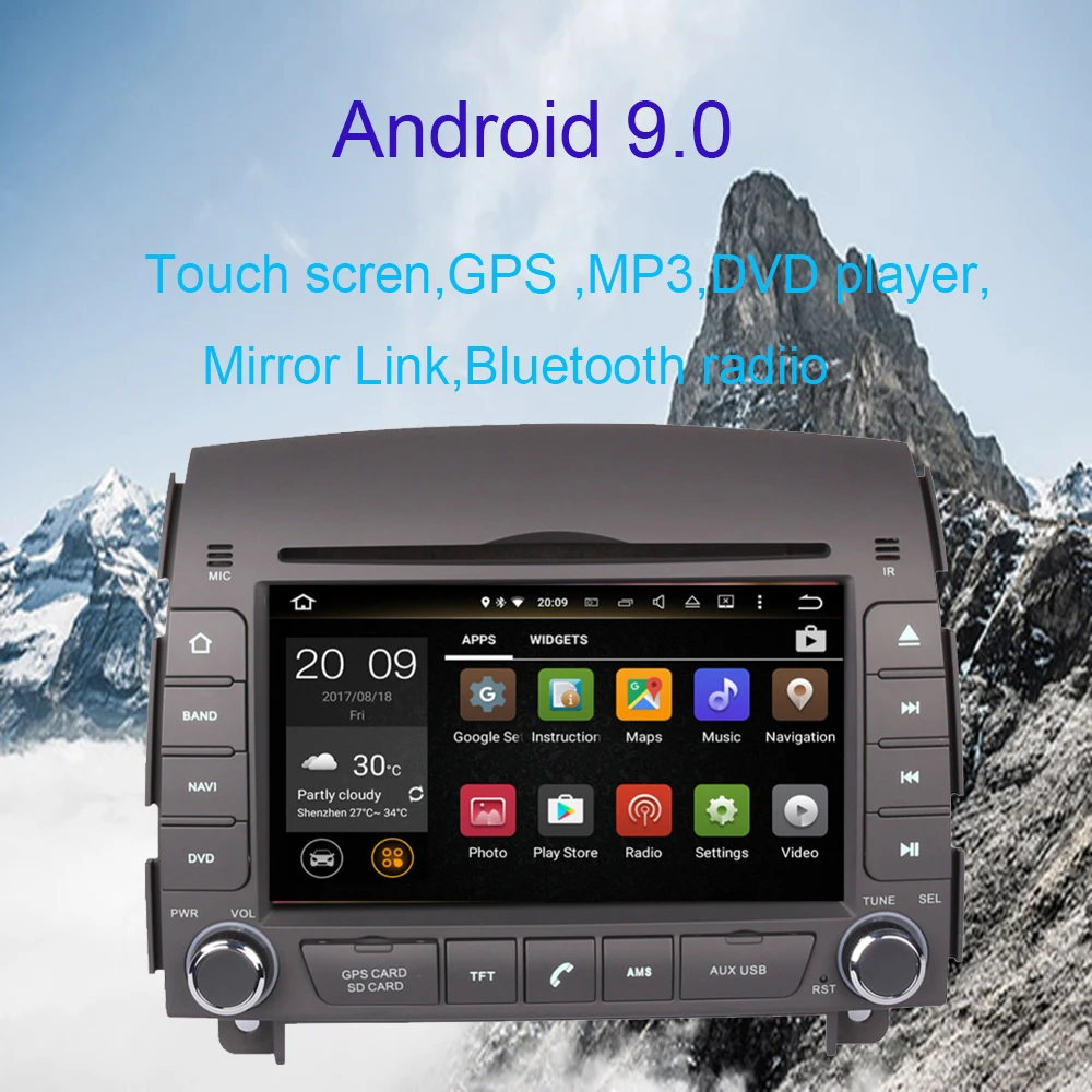 6," Android 9,0 Восьмиядерный 4 Гб ram Автомобильный gps навигатор для Hyundai Sonata NF YU XIANG 2006-2008 радио стереоdvd мультимедийный плеер