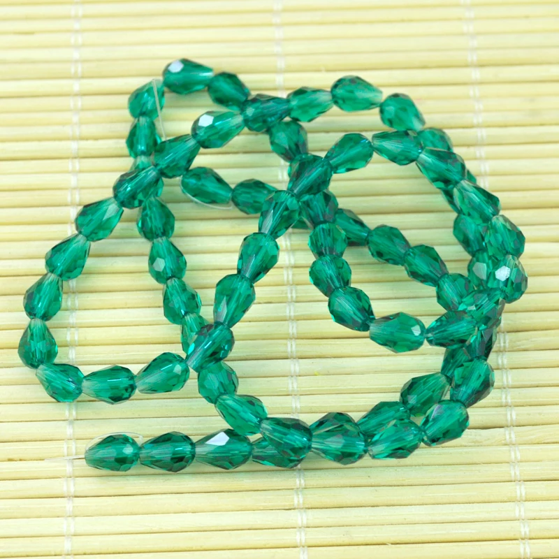

350pcs 5x7MM Oval WaterDrop Crystal Beads Crystal Glass beads Faceted Crystal Beads Curtains Chandelier Light DIY Green