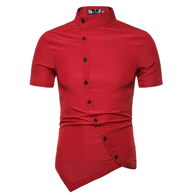 2019 Для мужчин рубашки Европа Размеры Новые поступления Slim Fit Мужской рубашка Solid