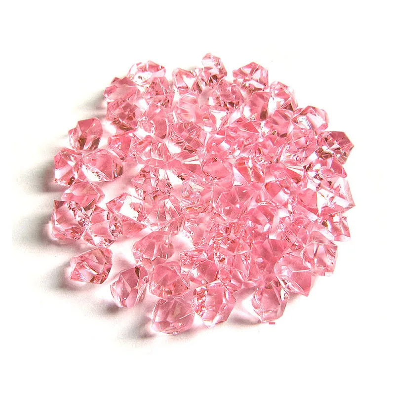 pink 50 шт. 11*14 мм искусственный цвет рок акриловый кристаллический камень пластиковая прозрачная ваза декоративный камень аквариум украшения для дома - Цвет: pink