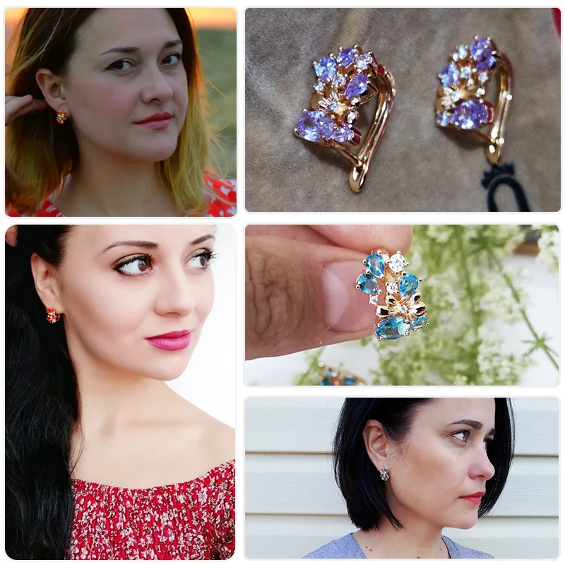 Effie Queen инкрустированные 2019 летние ювелирные изделия из золота Цвет серьги