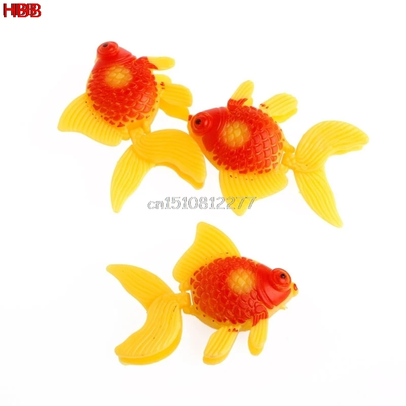 3 шт. аквариумные рыбки пластиковые плавательные золотые искусственные