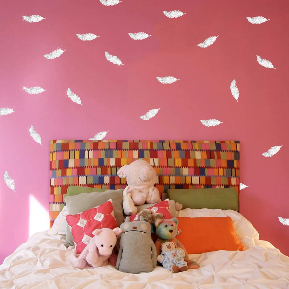 Фото 6 Sheets DIY Feather With Glitter Wall Stickers Decals Kids Children Room Home Decoration Vinyl Art KW7052415 Дом и сад 6 Sheets DIY Feather With Glitter Wall Stickers Decals Kids Children Room Home Decoration Vinyl Art KW7052415 Дом и сад