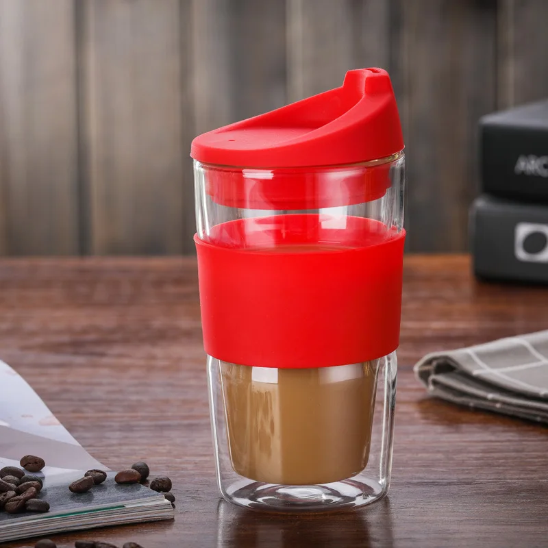 Bodum Двухстенная стеклянная силикагелевая крышка с защитой от ожогов для офисных