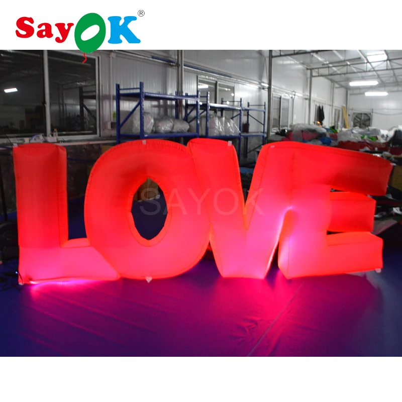 L3.1xH1.2m надувной Алфавит красного цвета с надписью love для свадьбы Дня Святого