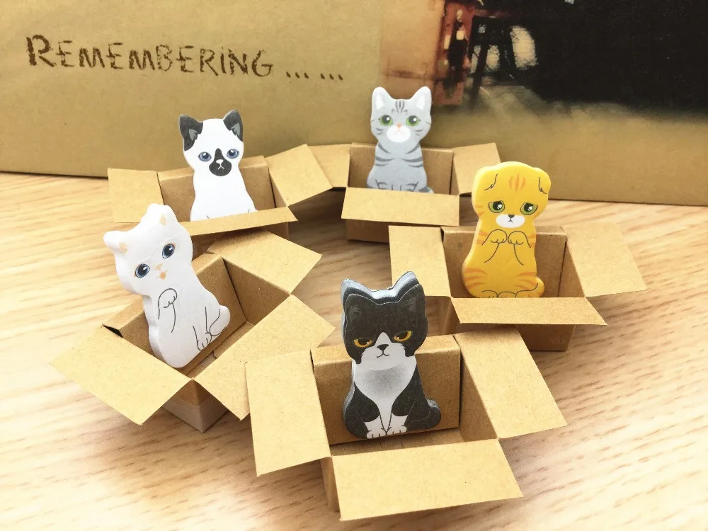 LolliZ 5 шт. милый щенок Дом Kitty дом Липкие заметки Kawaii письма бумажные блокноты для