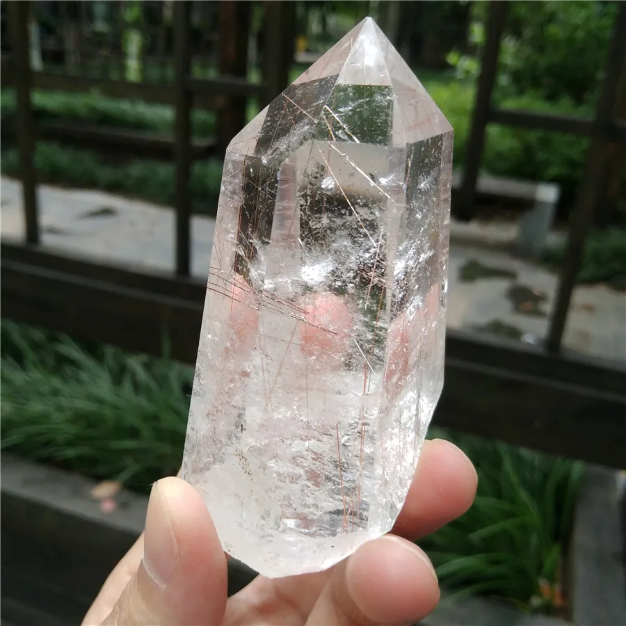 135 г Кристал фантом Wands Ghost Quartz Point Clear Scenic Crystal Chakra Healing Tool медитация кристалл