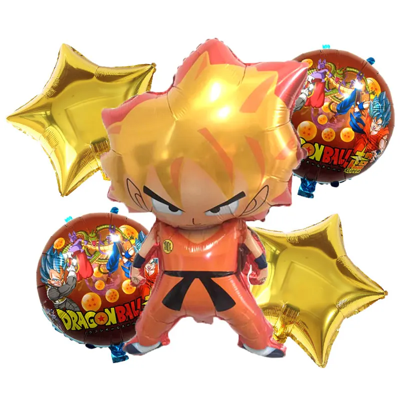 1 Новинка; Лидер продаж 5 шт./компл. мультфильм Dragon Ball Saiyan Goku Фольга шары День рождения воздушные шары для украшения гелиевые шары детский праздничный костюм DIY - Цвет: 1