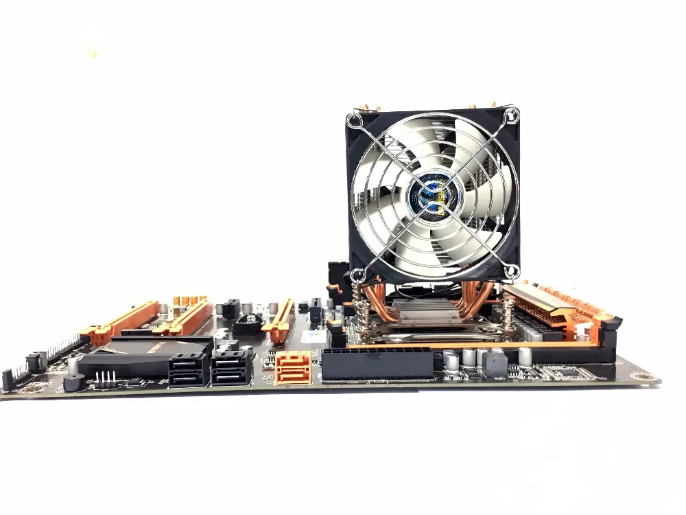 LANSHUO HOT-CPU тихий вентилятор кулер для Intel X79 LGA2011 процессор 4 тепловые трубки охлаждения процессора радиатор 2 вентилятора