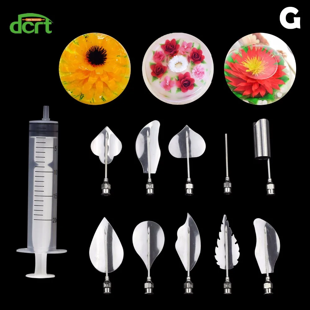 40-PCS + 4 Needle Tube Flowers 3D Jelly Art Tools - Jelly Cake Gelatin Pudding Nozzle Syringe Nozzle Set - Cake Decorating Tools image 5