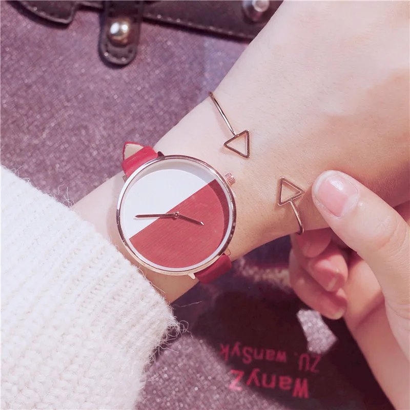 Luxury fashion splice design creative watch women 2018 high quality popular brand minimalist ladiess quartz wrist watches gifts | Наручные