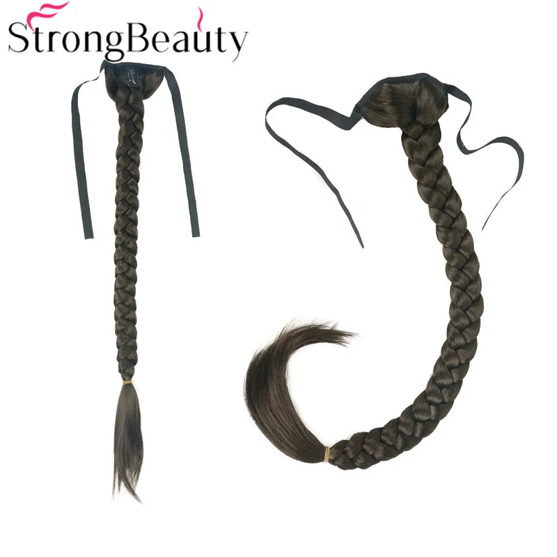 6 StrongBeauty, длинный рыбий хвост, коса, конский хвост, наращивание, Синтетическая лента, шиньон, 16 цветов - Цвет: 6