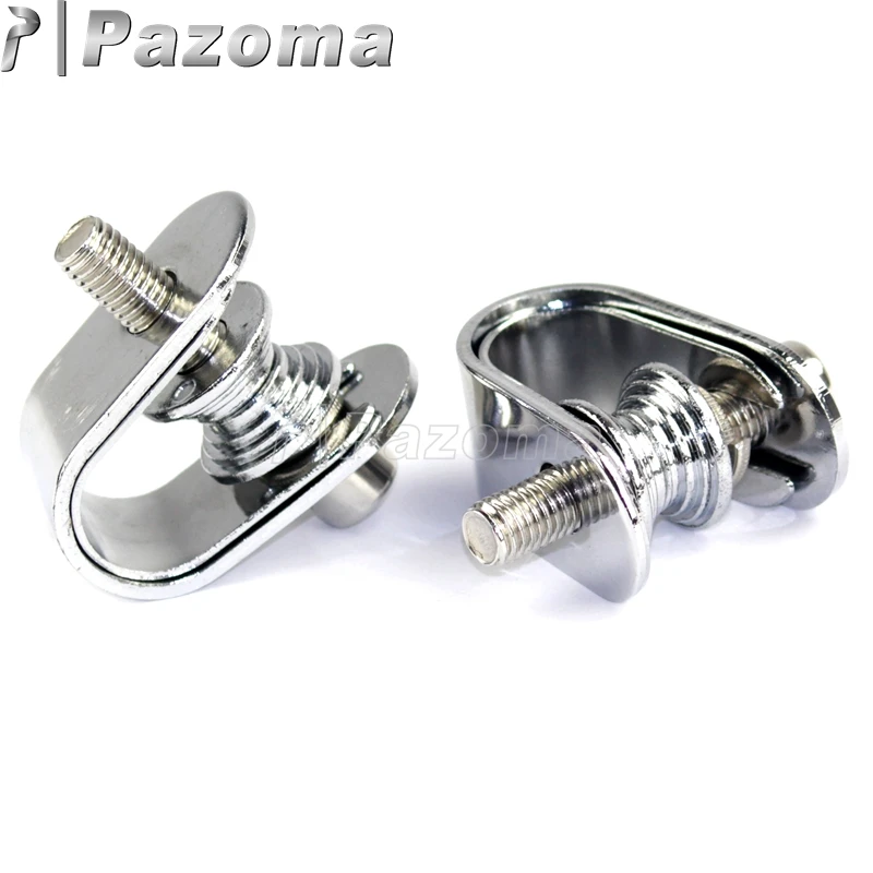 PAZOMA 7/8'' to 1'' Chrome Motorbikes Footpeg Clamps Motor Frame Mount Highway Bar Clamp for Harley Custom Cafe Racer |