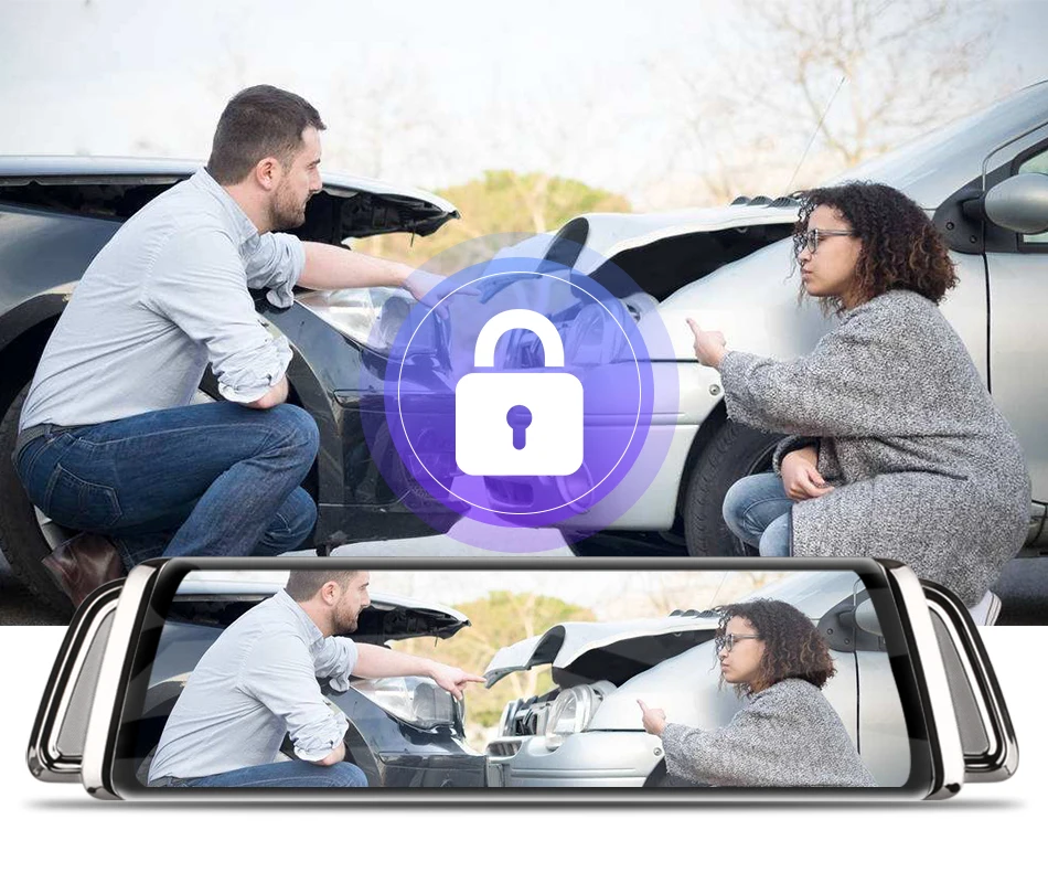 Jansite 10 дюймов 1080P Автомобильная dvr камера заднего вида с сенсорным экраном Dash cam камера Супер ночного видения видеорегистраторы заднего вида с двойным объективом зеркало