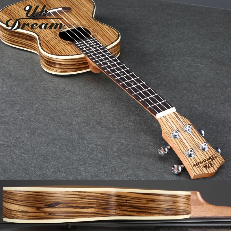 26 дюймов укулеле полная Зебра Тонкий бочонок деревянная гитара Музыкальные