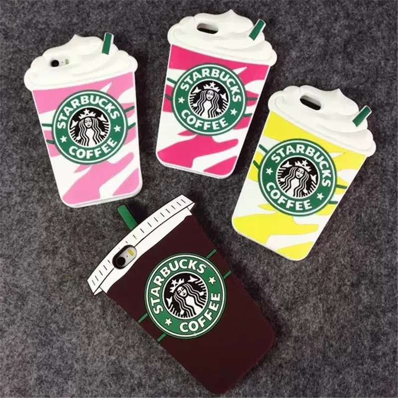 Горячие Продажи 3D Мультфильм Кремния Starbuck Чашка Кофе Крышки Случая для Apple iPhone 4 4s