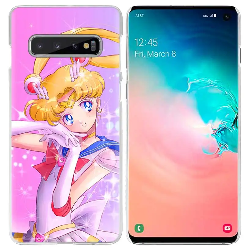 Чехол с принтом "Сейлор Мун" для samsung Galaxy S10 5G S10e S9 S8 M30 M20 M10 J4 J6 плюс J8 Note 8 9 прозрачный жесткий чехол для телефона с рисунком из аниме для девочек