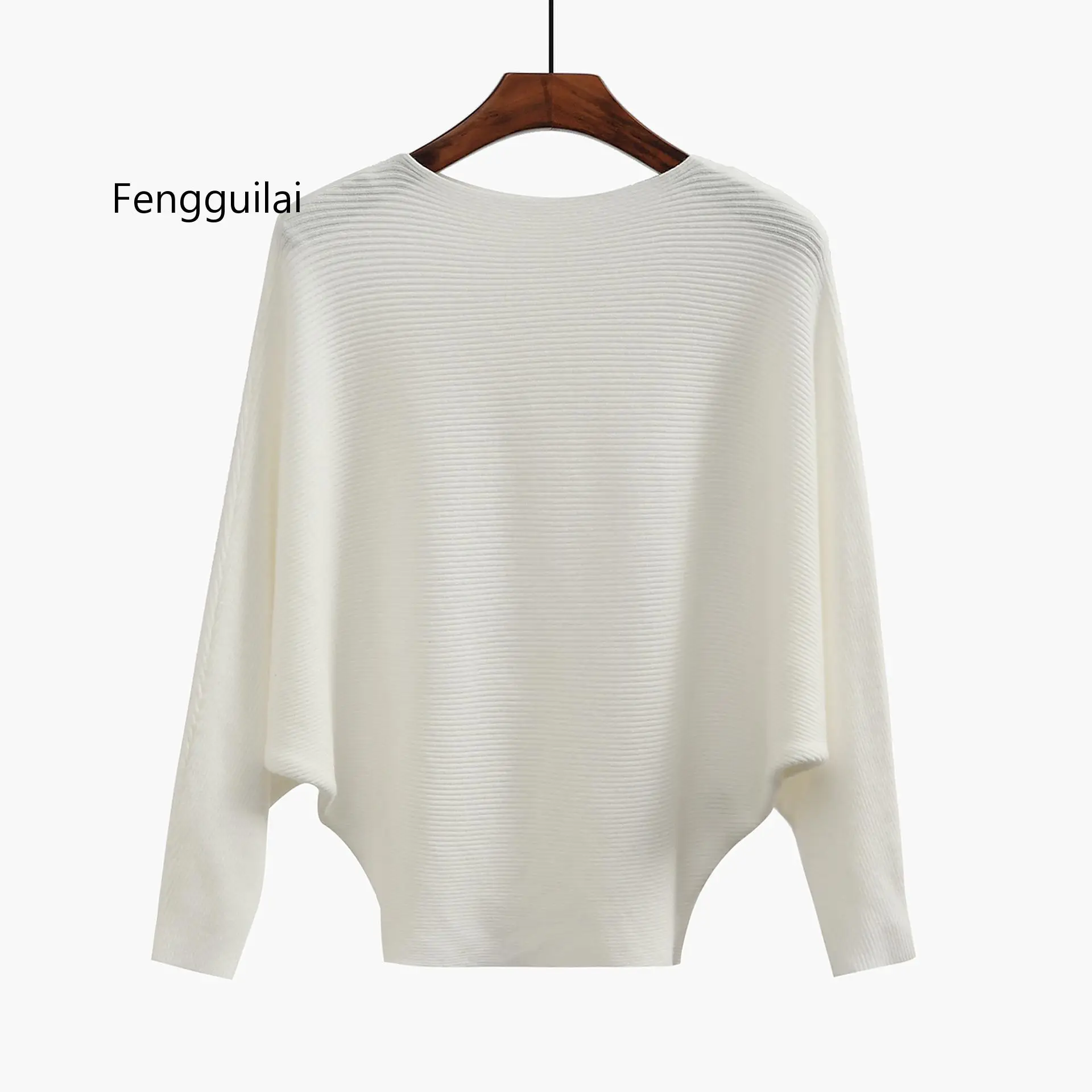 

Women's Sweaters and Pullovers Coat Batwing Sleeves Loose Cashmere Sweatershirt Slash neck Female Wool Knitted Brand Jumpers