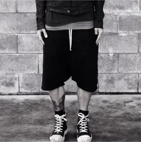 Новинка 2017 модные черные шорты городская одежда мужской комбинезон шаровары в