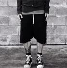 Новинка 2017, модные черные шорты, городская одежда, мужской комбинезон, шаровары в Корейском стиле для мужчин, крутые спортивные штаны, мужские шорты в стиле хип-хоп